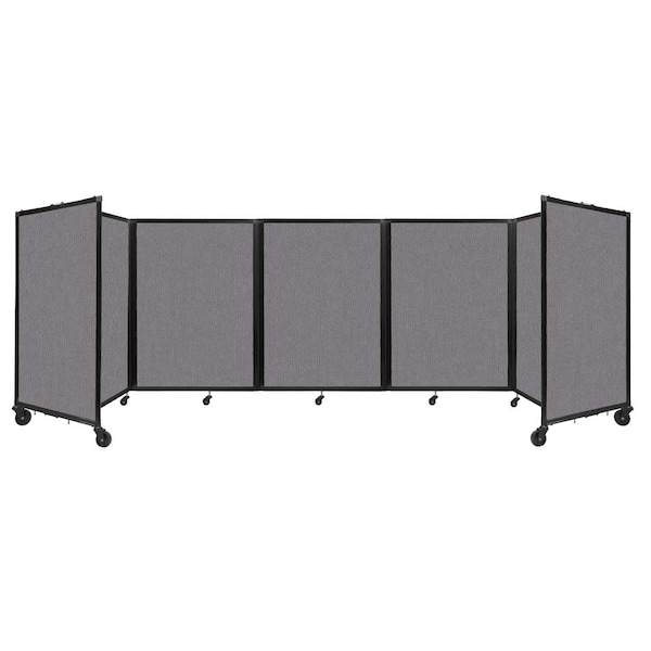 Room Divider 360 Folding Portable Partition 14' x 4' Slate Fabric